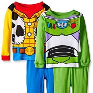 Disney Boys Toy Story Woody & Buzz 4-Piece Pajama